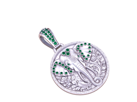 ROUND ELEPHANT FACES PENDANT 3D 打印模型