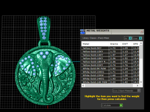 ROUND ELEPHANT FACES PENDANT 3D Print Model