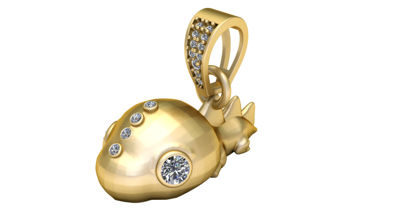 COCODILE GOLD PENDANT 3Dプリントモデル .c4d .max .obj .3ds .fbx .stl .blend 