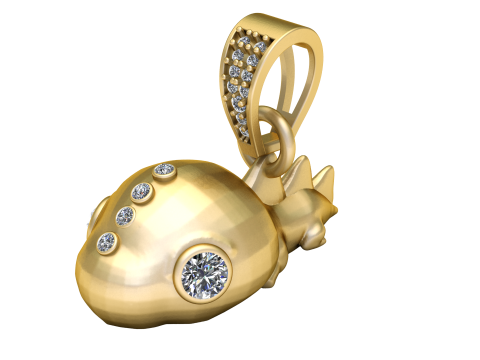 COCODILE GOLD PENDANT 3D प्रिंट मॉडल