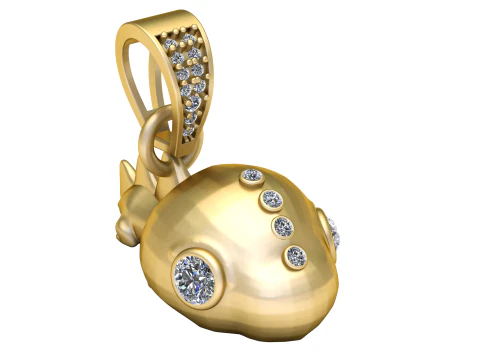 COCODILE GOLD PENDANT 3D Print Model
