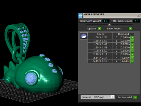 COCODILE GOLD PENDANT 3Dプリントモデル