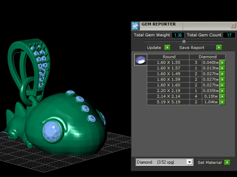 COCODILE GOLD PENDANT 3D Print Model