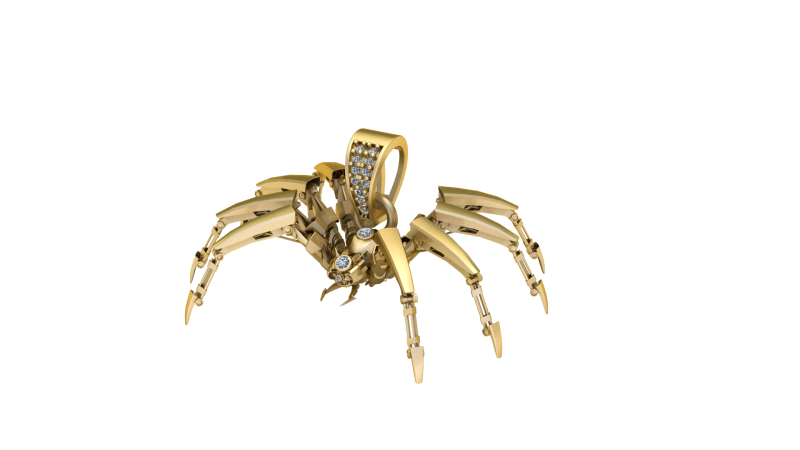 SPIDER GOLD PENDANT 3D Print Model .c4d .max .obj .3ds .fbx .stl .blend