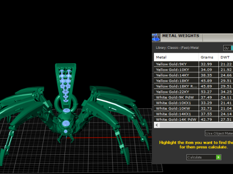 SPIDER GOLD PENDANT 3D Print Model