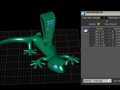 LIZARD PENDANT 3D Print Model