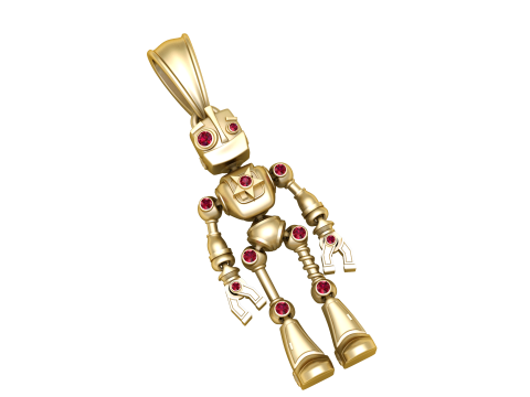 Robot Gold Pendant 3D प्रिंट मॉडल