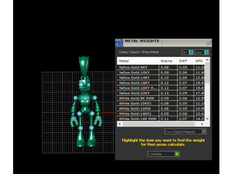 Robot Gold Pendant 3D Print Model