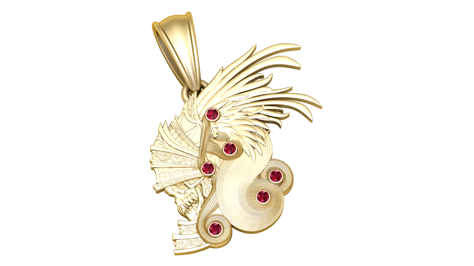 3D Gold Pendant 3D Print Model .c4d .max .obj .3ds .fbx .stl .blend