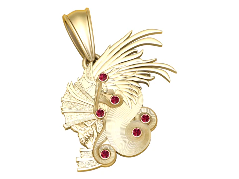 Pingente de ouro 3D Modelo de Impressão 3D