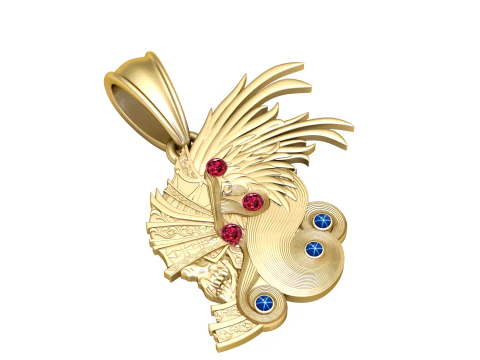 3D Gold Pendant 3D Print Model