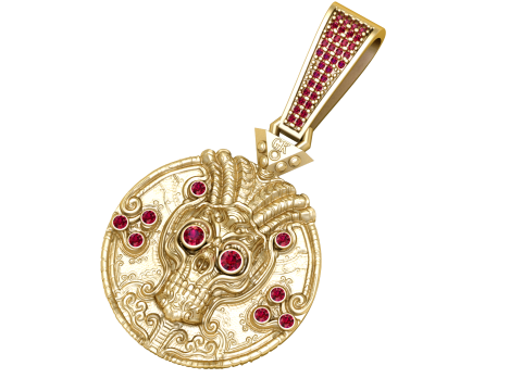SKULL MEN PENDANT 3D प्रिंट मॉडल