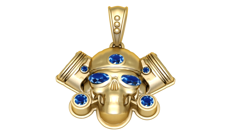 SKULL FACES PENDANT 3D Baskı Modeli .c4d .max .obj .3ds .fbx .stl .blend