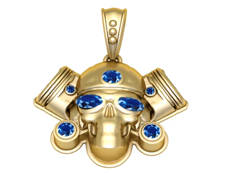 खोपड़ी के चेहरे का पेंडेंट 3D प्रिंट मॉडल