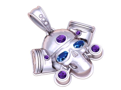 SKULL FACES PENDANT 3D Baskı Modeli