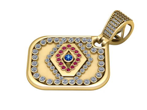 PENDENTIF CARR&Eacute; 3D OR Modèles 3D en vedette