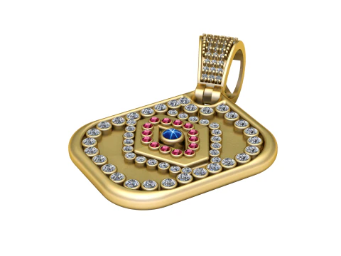 3D GOLD SQUAR PENDANT 3D Print Model