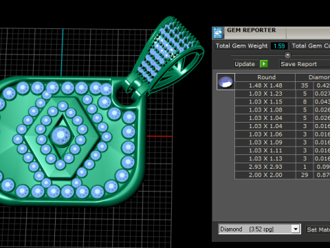 3D GOLD SQUAR PENDANT Model do druku 3D
