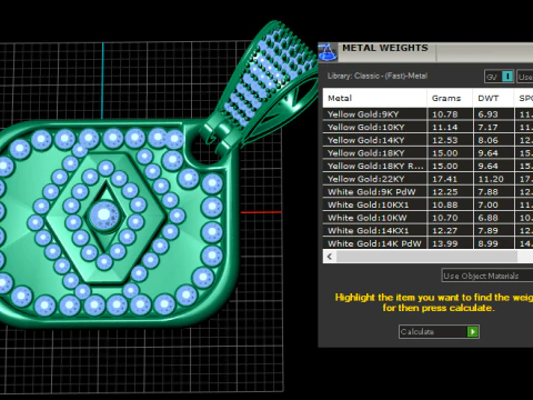 3D GOLD SQUAR PENDANT 3D Print Model