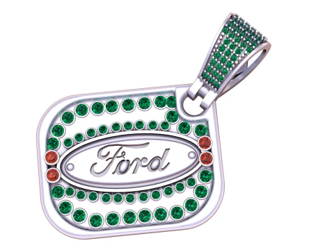 3D gouden vierkante hanger 3D printmodel