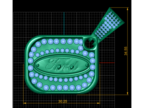 3D Gold Square Pendan Model Cetak 3D