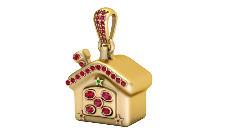 HOUSE PENDANT 3D Принт Модель .c4d .max .obj .3ds .fbx .stl .blend 