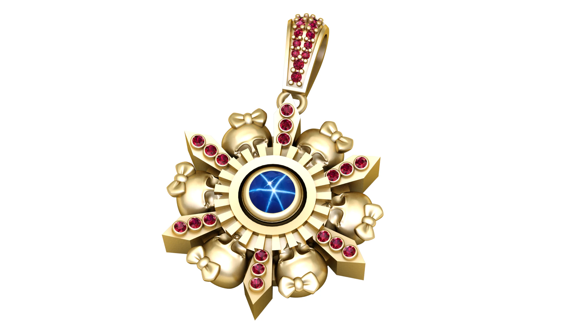 FLOWER GOLD PENDANT 3D Print Model .c4d .max .obj .3ds .fbx .stl .blend