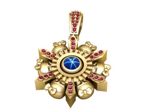 FLOWER GOLD PENDANT 3D Print Model