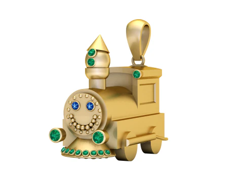 Liontin Emas Trian Model Cetak 3D