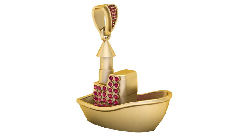 SHIP GOLD PENDANT 3D Print Model .c4d .max .obj .3ds .fbx .stl .blend 