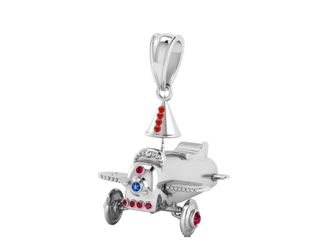 Airplane Gold Pendant 3Dプリントモデル
