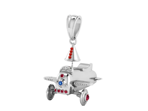 Pingente de Ouro Avi&atilde;o Modelo de Impressão 3D