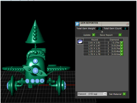 Pingente de Ouro Avi&atilde;o Modelo de Impressão 3D