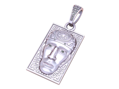 SQURA MEN FACES PENDANT 3D Print Model