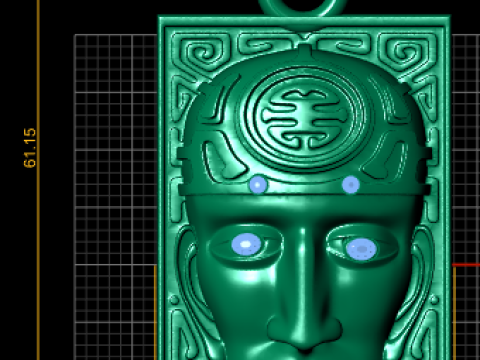 SQURA MEN FACES PENDANT 3D Print Model
