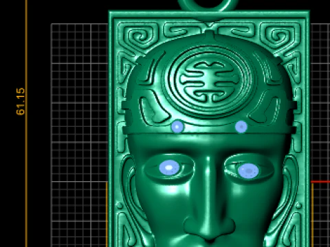 SQURA MEN FACES PENDANT 3D Print Model