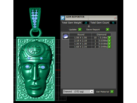 SQURA MEN FACES PENDANT 3D Print Model