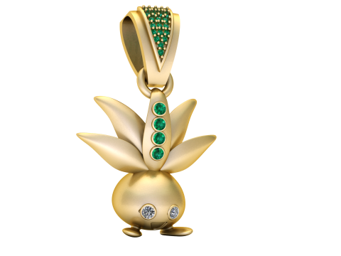 3D Gold Pendant 3Dプリントモデル