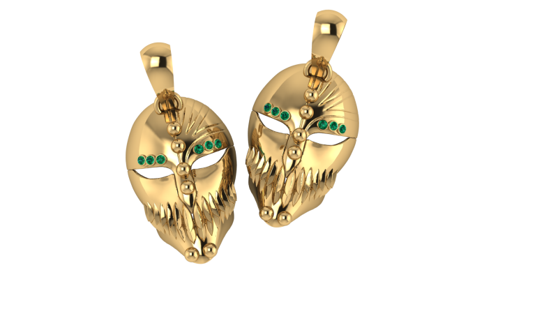 SKULL MASK FACES PENDANT 3D Print Model .c4d .max .obj .3ds .fbx .stl .blend