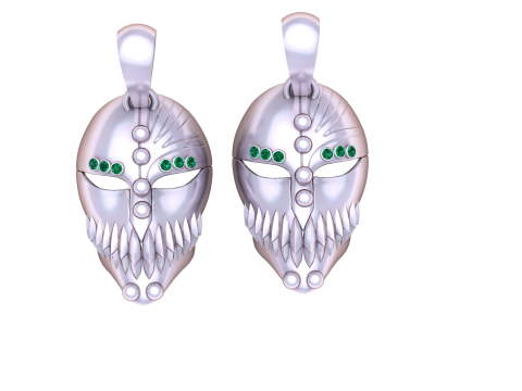 SKULL MASK FACES PENDANT 3D Print Model