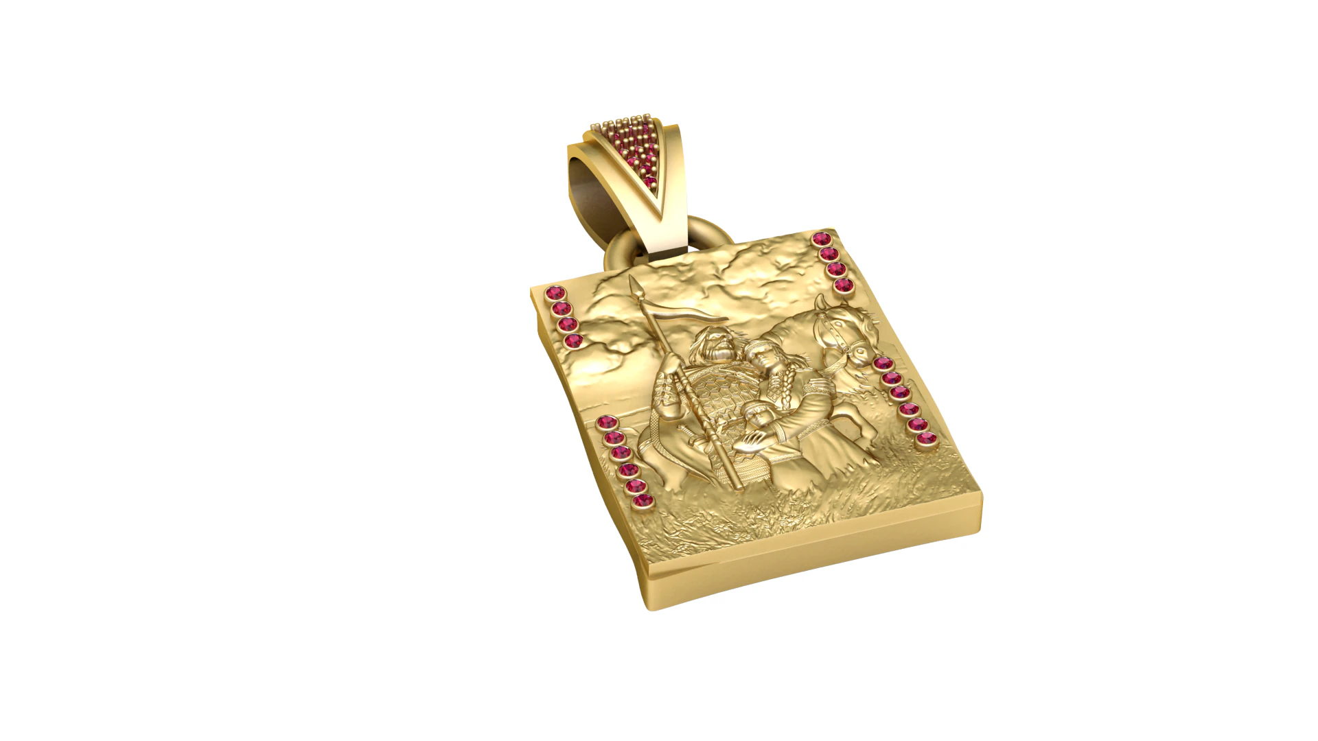 3D GOLD PENDANT 3D Print Model .c4d .max .obj .3ds .fbx .stl .blend 