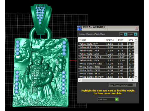3D GOLD PENDANT 3D 打印模型