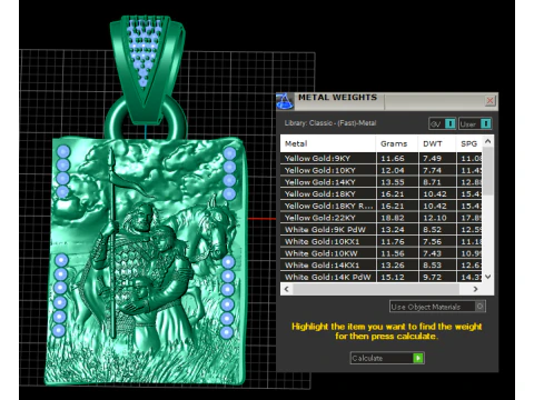 3D GOLD PENDANT 3D Print Model