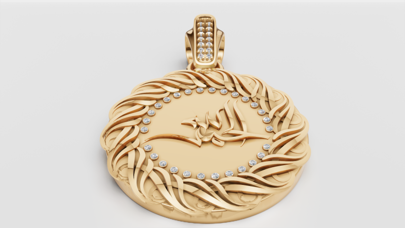 3D GOLD PENDANT 3D Print Model .c4d .max .obj .3ds .fbx .stl .blend