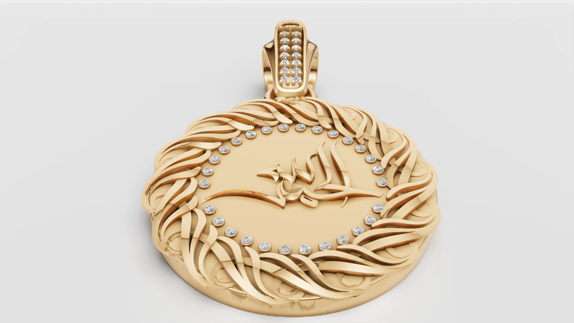 3D GOLD PENDANT 3D Print Model .c4d .max .obj .3ds .fbx .stl .blend 