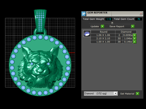 3DGOLDAIMALSPENDANT 3D Принт Модель
