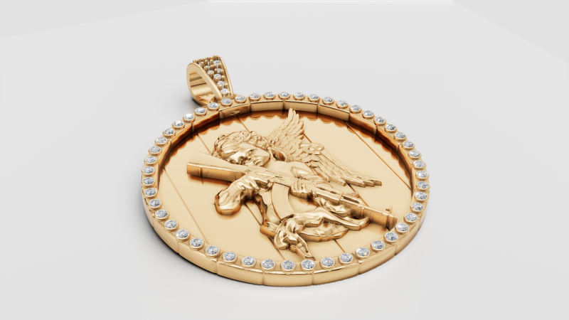 3D GOLD PENDANT 3D Print Model .c4d .max .obj .3ds .fbx .stl .blend 