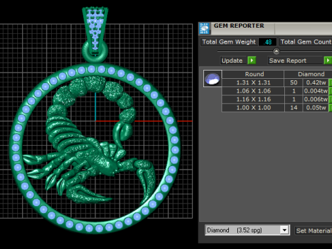 3D Gold Insert Pendant 3D 打印模型