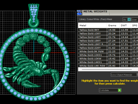 3D Gold Insert Pendant 3D 打印模型