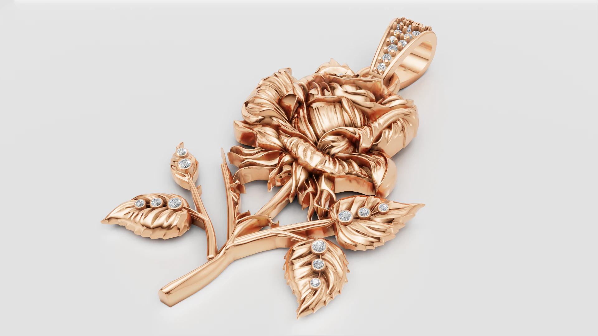 ROES FLOWER PENDANT 3D Print Model .c4d .max .obj .3ds .fbx .stl .blend